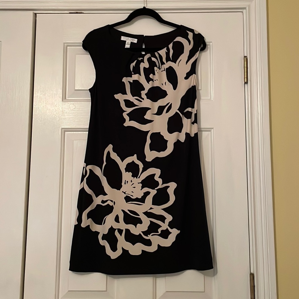 London Times Petite Black & White Dress